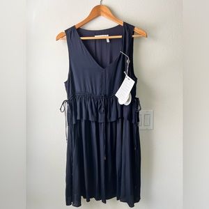 See by Chloe v neck shift dress with ruffle